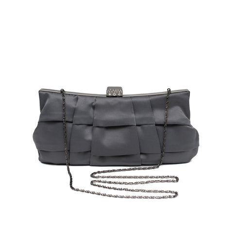 Βραδινό τσαντάκι ύφασμα Drap γκρι