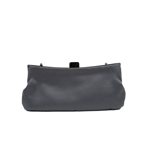 Βραδινό τσαντάκι ύφασμα Drap γκρι