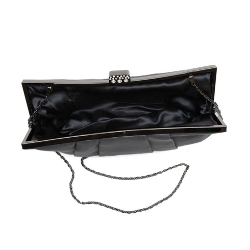 Βραδινό τσαντάκι ύφασμα Drap γκρι