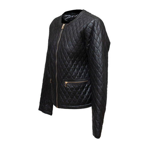 Γυναικείο Δερμάτινο τζάκετ καπιτονέ Guy Laroche 428-01 μαύρο