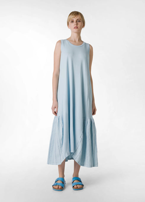 Φόρεμα οργανικό βαμβάκι/λινό Deha D02247-12506 γαλάζιο