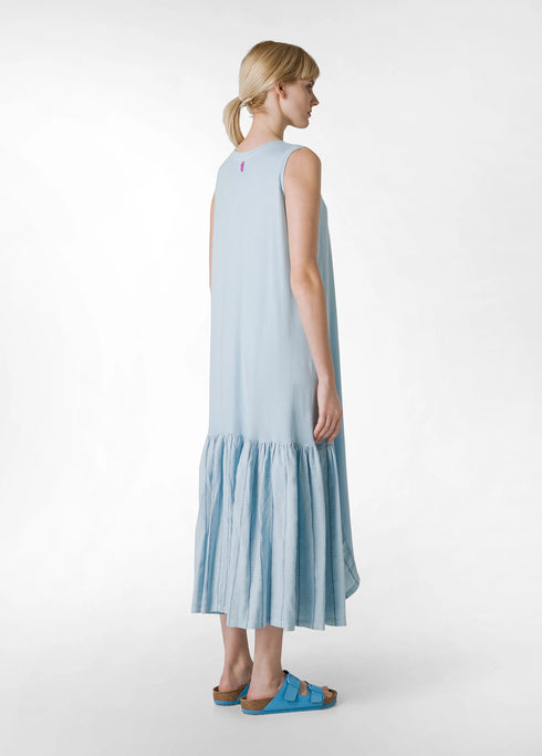 Φόρεμα οργανικό βαμβάκι/λινό Deha D02247-12506 γαλάζιο