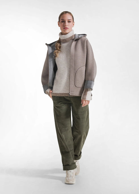 Τζάκετ scuba Deha D32051-48112 μπεζ/γκρι