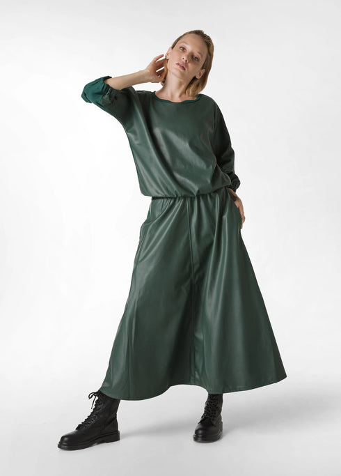 Μπλούζα φούτερ/δερματίνη Deha D93720-87629 πράσινο