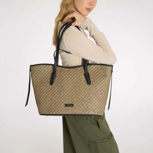 Τσάντα ώμου/tote 'Never Without Bag' Coccinelle E1 SSH 11 04 01 736 μαύρο/μπεζ