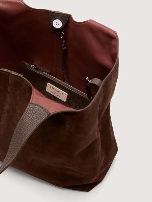 Τσάντα ώμου C-Easy Coccinelle E1THE 110101 W20 καφέ καστόρι