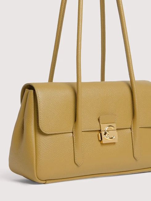 Τσάντα ώμου C-Me Lock Large Coccinelle E1 U4K 12 03 01 G43 λαδί