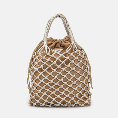 Τσάντα tote/χιαστί Y Not? FNY-001S6 ασημί