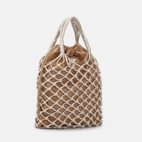Τσάντα tote/χιαστί Y Not? FNY-001S6 ασημί
