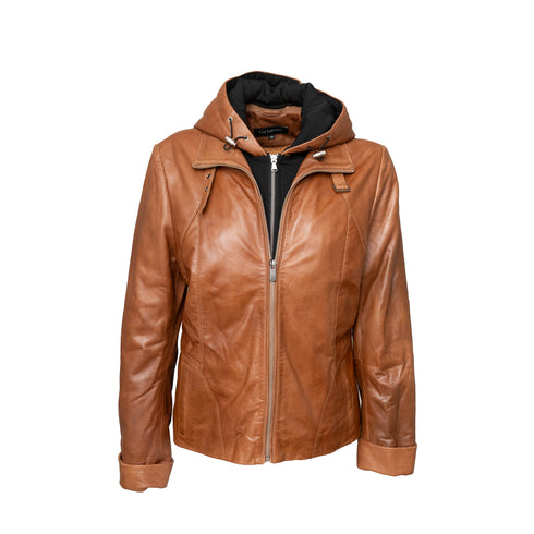 Γυναικείο Δερμάτινο τζάκετ Guy Laroche 480-03 ταμπά