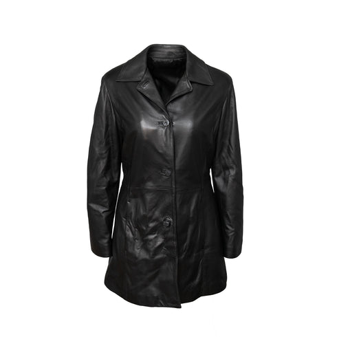 Κοντή καμπαρντίνα Δερμάτινη Vincent μαύρο