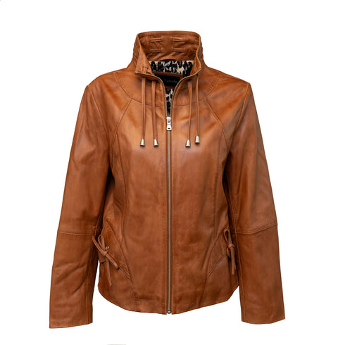 Γυναικείο Δερμάτινο τζάκετ Guy Laroche 473-03 ταμπά