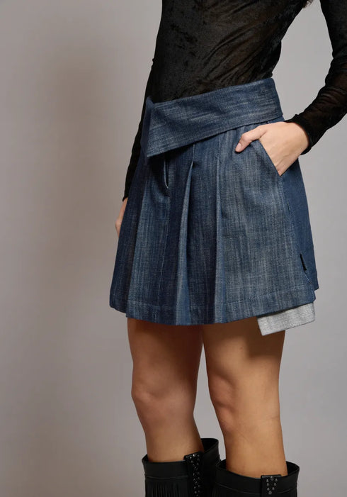 Φούστα Ione Collectiva Noir AT143F02LDN τζιν μπλε