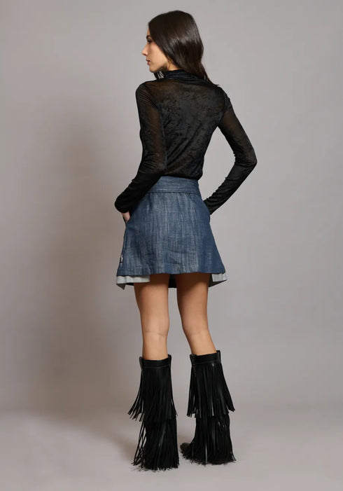 Φούστα Ione Collectiva Noir AT143F02LDN τζιν μπλε