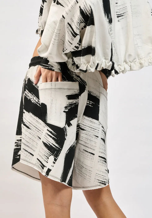 Βερμούδα Loom Collectiva Noir CN142J01FTP άσπρο/μαύρο