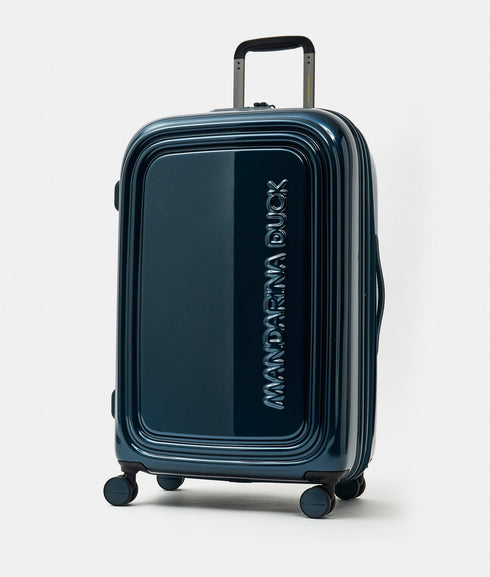 Βαλίτσα μεσαία Logoduck + Metal 69x45x32cm Mandarina Duck P10OUV32-A89 μπλε μεταλλικό