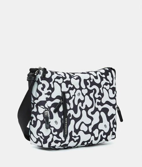 Τσάντα ώμου/χιαστί Moire Mandarina Duck P10QHT55-A92 άσπρο/μαύρο