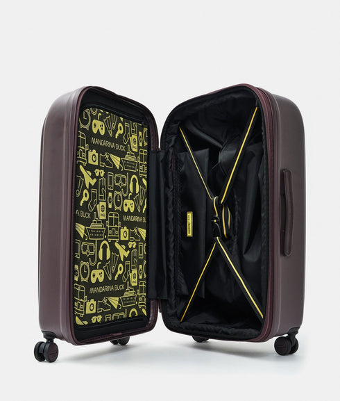 Βαλίτσα μεσαία Logoduck 69x45x32cm Mandarina Duck P10SZV32-A83 καφέ/μπορντό