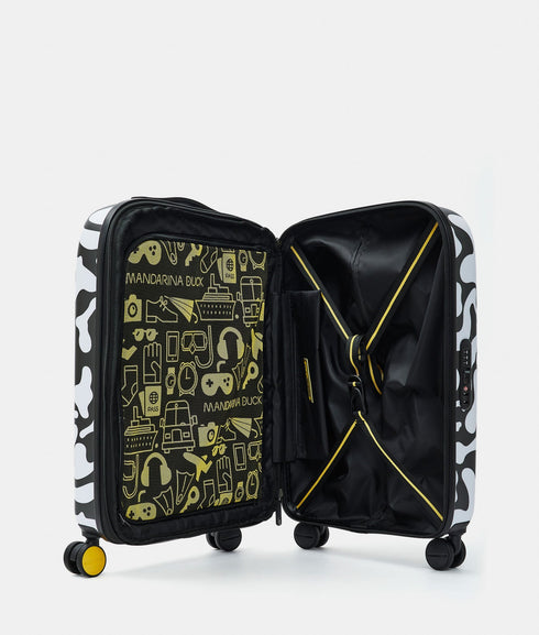 Βαλίτσα Καμπίνας Logoduck + Moire 55x40x20cm Mandarina Duck P10UJV24-A92 άσπρο/μαύρο