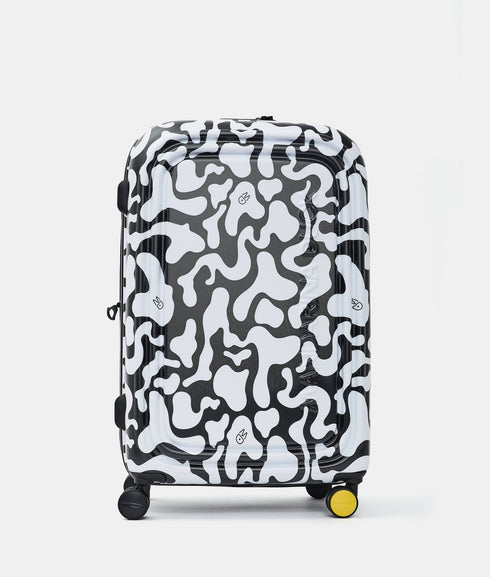 Βαλίτσα μεσαία Logoduck + Moire 69x45x32cm Mandarina Duck P10UJV32-A92 άσπρο/μαύρο