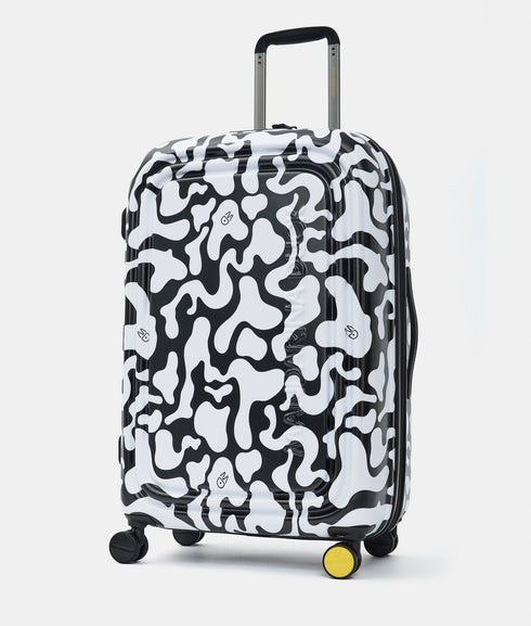Βαλίτσα μεσαία Logoduck + Moire 69x45x32cm Mandarina Duck P10UJV32-A92 άσπρο/μαύρο