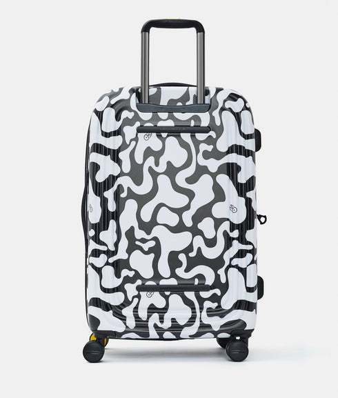 Βαλίτσα μεσαία Logoduck + Moire 69x45x32cm Mandarina Duck P10UJV32-A92 άσπρο/μαύρο