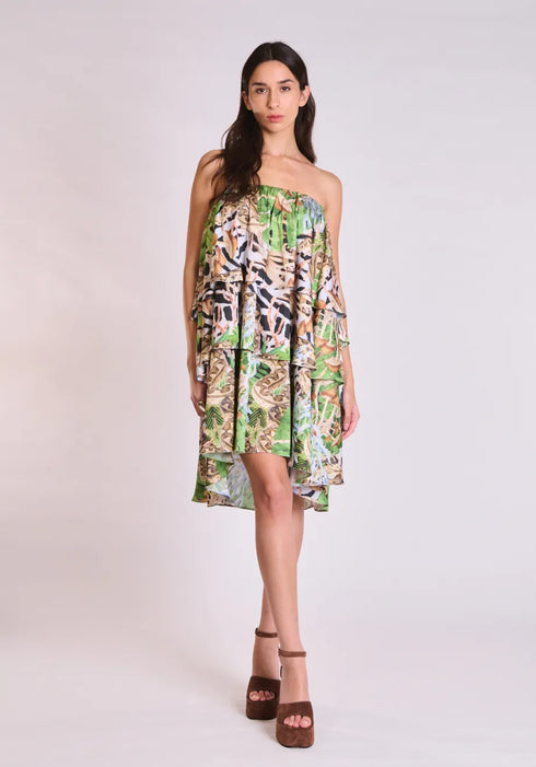 Φόρεμα μίνι Rose Collectiva Noir AT142A07SAP-LEOPARD