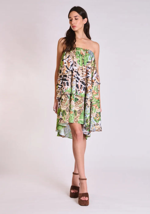 Φόρεμα μίνι Rose Collectiva Noir AT142A07SAP-LEOPARD