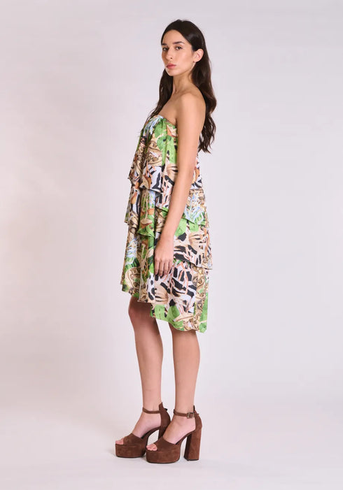 Φόρεμα μίνι Rose Collectiva Noir AT142A07SAP-LEOPARD