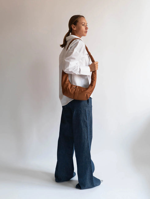 Τσάντα ώμου/χιαστί HVISK Vegan 2501-102-021500 ταμπά/καφέ