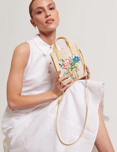 Τσάντα μίνι tote/χιαστί Floscon Ted Baker 284085-natural