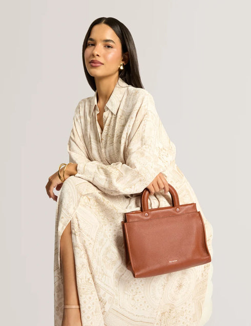 Τσάντα tote/χιαστί δερμάτινη Rollia Medium Ted Baker 285934-tan
