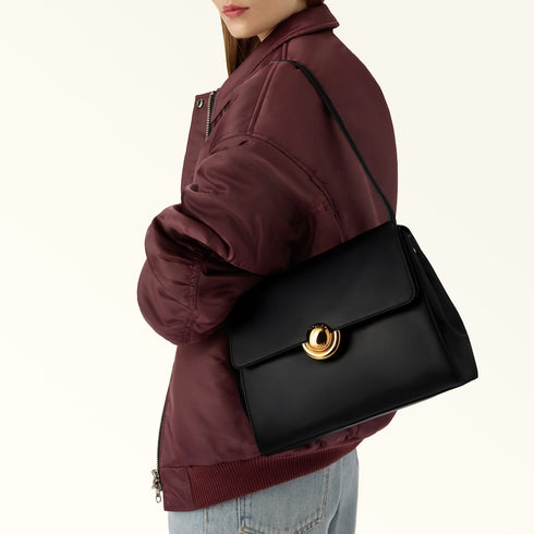 Τσάντα ώμου Domus Furla WB01862 BX4185 O6000 μαύρο