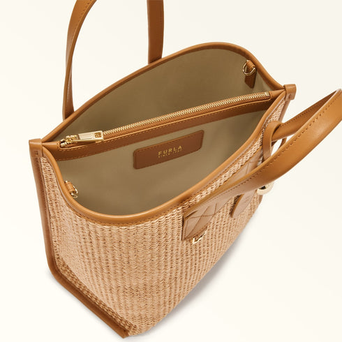 Τσάντα tote/ώμου Divide It Furla WB02038 BX4493 4935 μπεζ/ταμπά