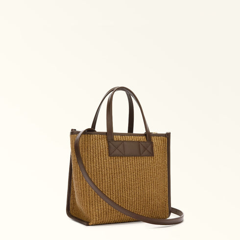 Τσάντα tote/ώμου Divide Furla WB02038 BX4493 4939 κίτρινο/καφέ