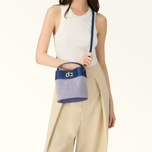 Τσάντα tote/ώμου Amelia Furla WE00879 BX4421 4296 μπλε