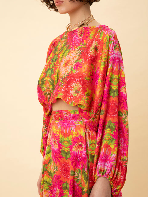 Τοπ Cropped Floral We_Are Ροζ