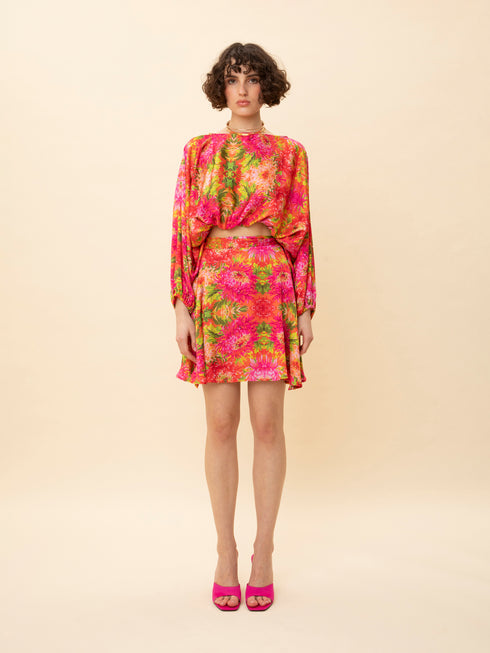 Τοπ Cropped Floral We_Are Ροζ