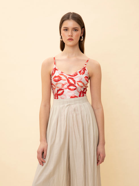 Παντελόνα ψηλόμεση We_Are μπεζ