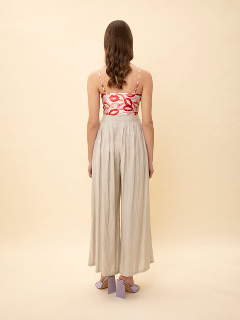 Παντελόνα ψηλόμεση We_Are μπεζ