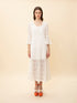 Φόρεμα Crochet Knit Midi We_Are Λευκό