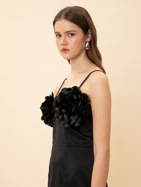 Φόρεμα σατέν μίνι We_Are μαύρο