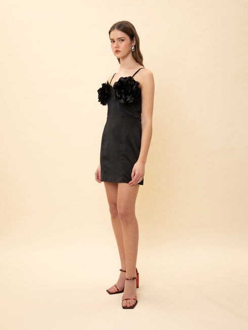 Φόρεμα σατέν μίνι We_Are μαύρο