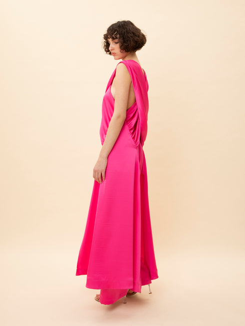 Παντελόνι ψηλόμεσο σατέν We_Are φούξια