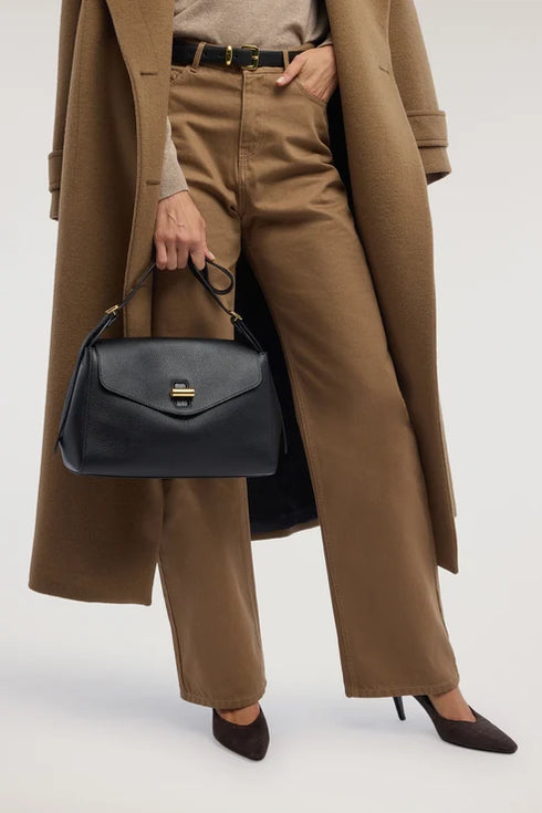 Τσάντα ώμου δερμάτινη Girello Trussardi WBS19L35-033 μαύρο