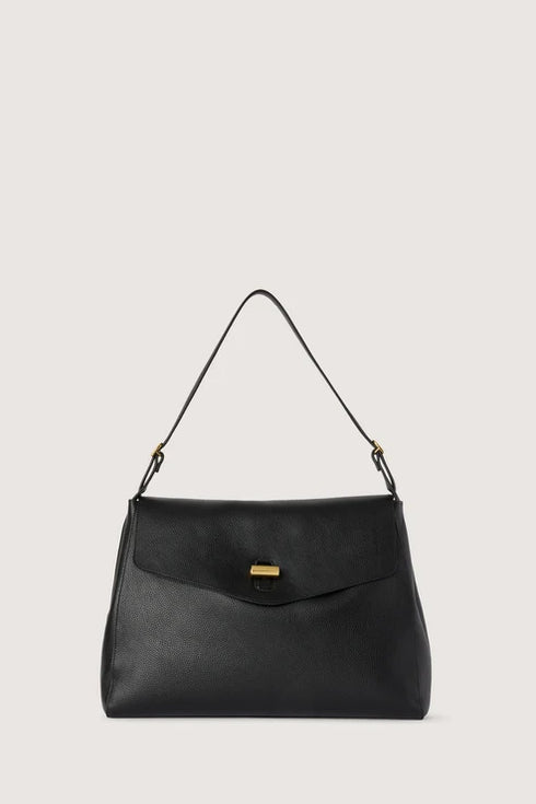 Τσάντα ώμου δερμάτινη Girello Large Trussardi WBS20L35-033 μαύρο