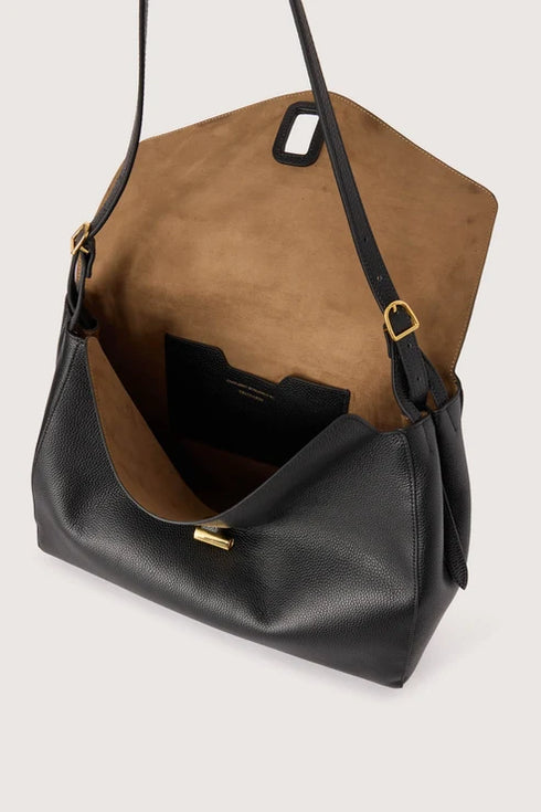 Τσάντα ώμου δερμάτινη Girello Large Trussardi WBS20L35-033 μαύρο