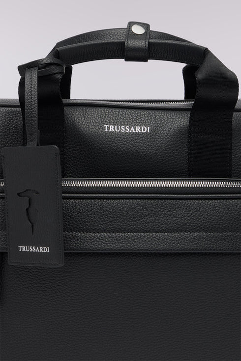 Επαγγελματική τσάντα δερμάτινη Trussardi MBH01L33-033 μαύρο