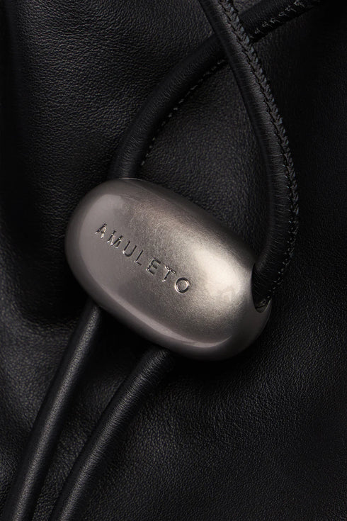 Τσάντα πουγκί ώμου δερμάτινη Trussardi WBK03L15-033 μαύρο