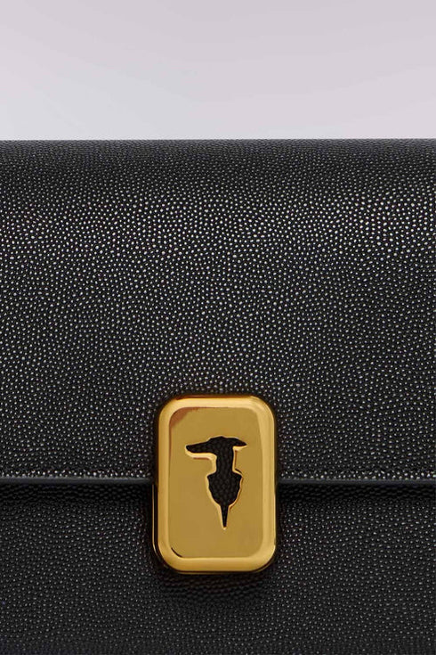 Τσάντα ώμου/χιαστί δερμάτινη Trussardi WBC01L30-033 μαύρο